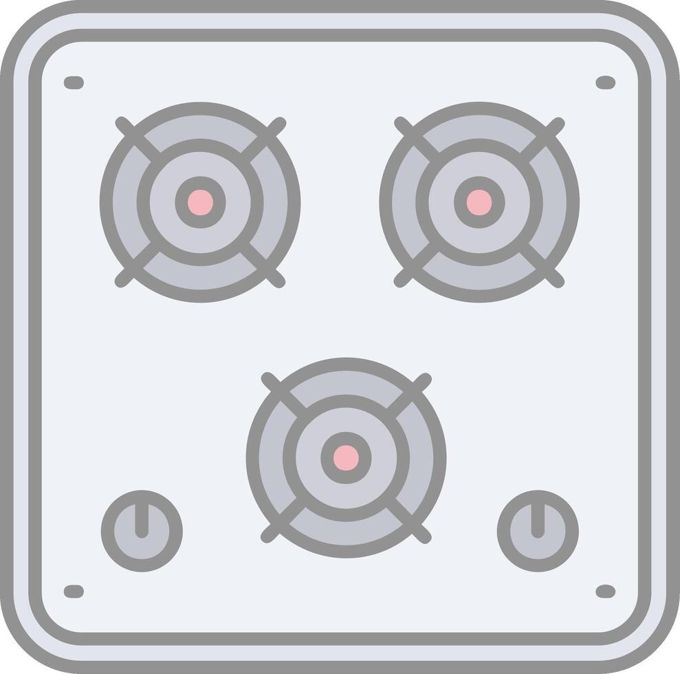 Stove Line Filled Light Icon vector