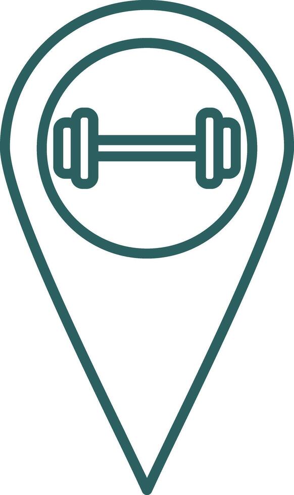 Gym Location Line Gradient Icon vector