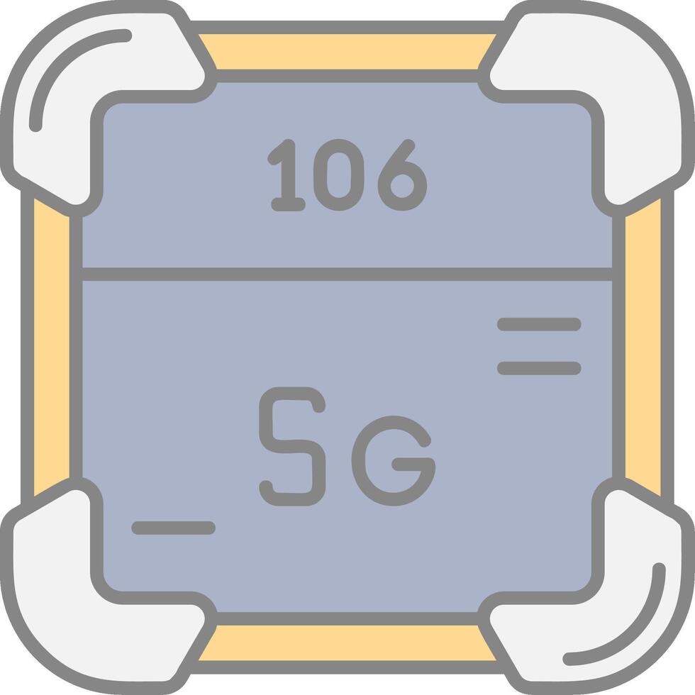 Seaborgium Line Filled Light Icon vector