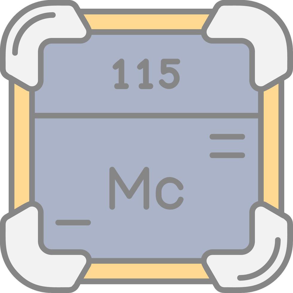 Moscovium Line Filled Light Icon vector