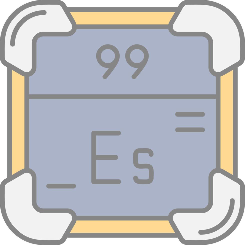 Einsteinium Line Filled Light Icon vector