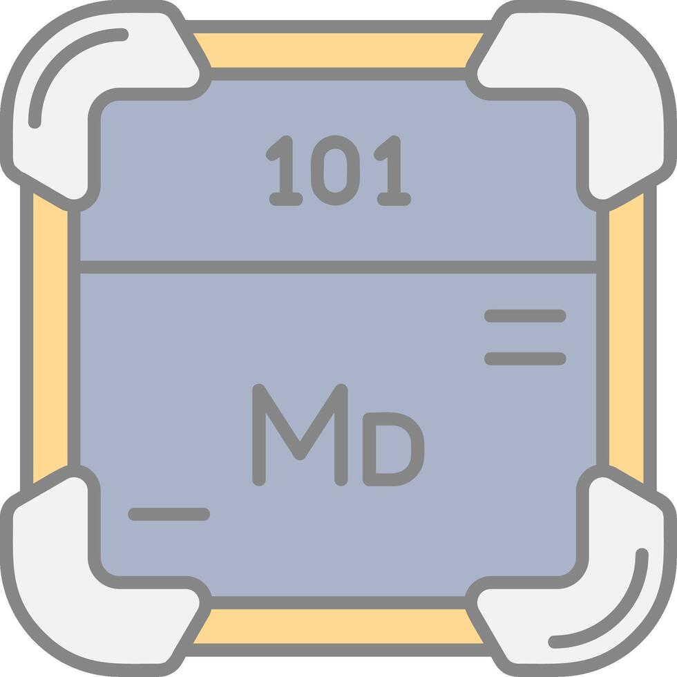 Mendelevium Line Filled Light Icon vector