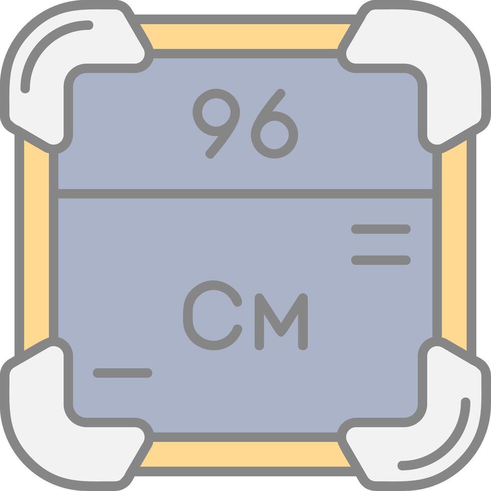 Curium Line Filled Light Icon vector