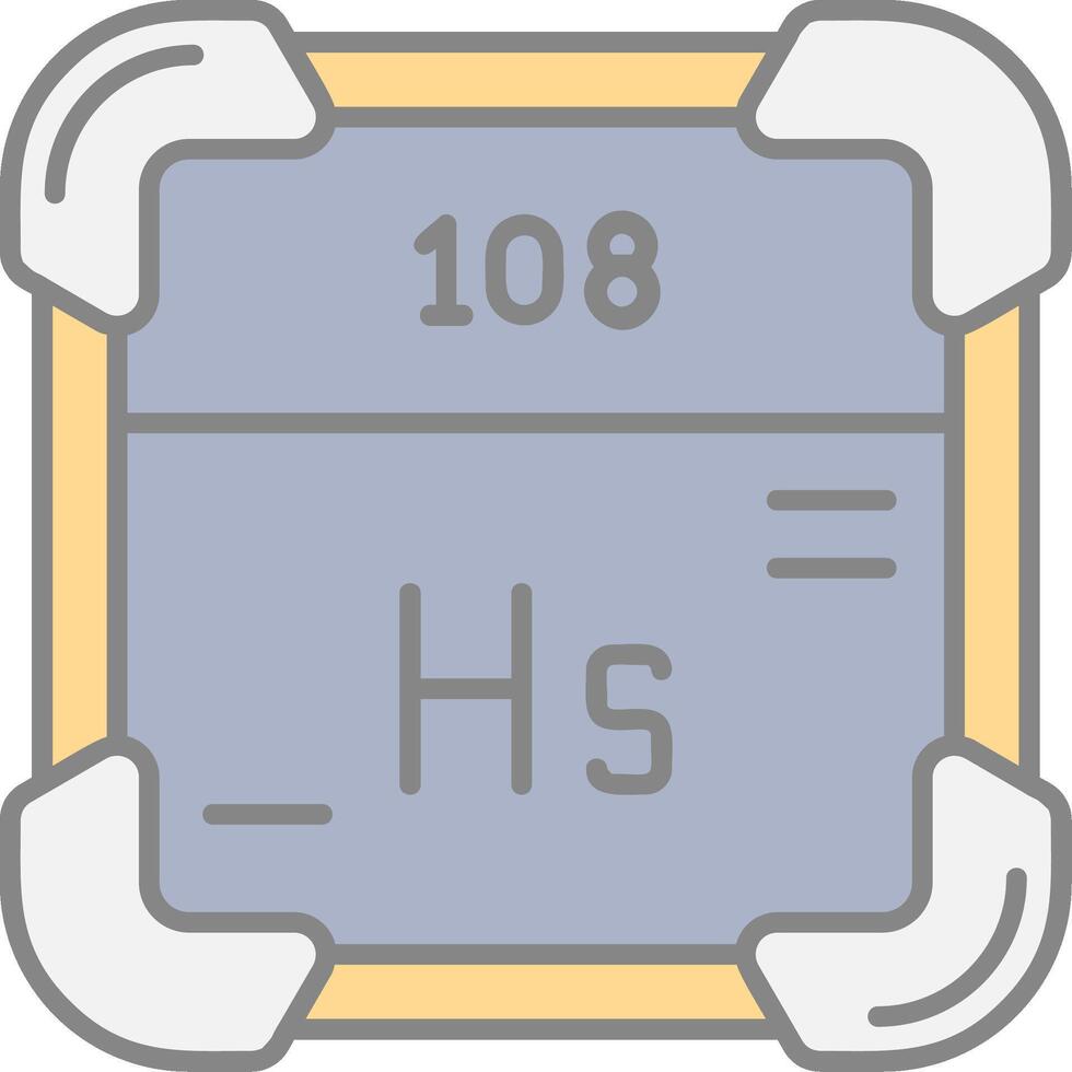 Hassium Line Filled Light Icon vector