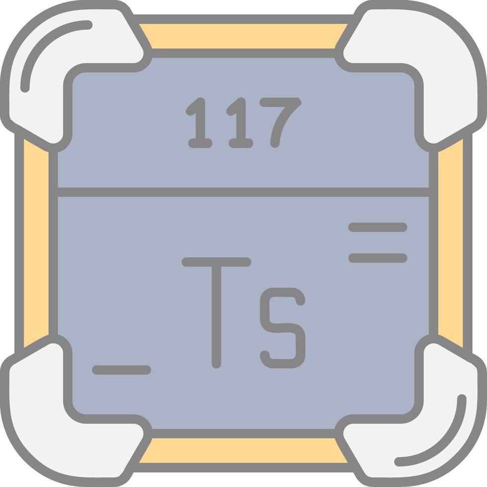 Tennessine Line Filled Light Icon vector