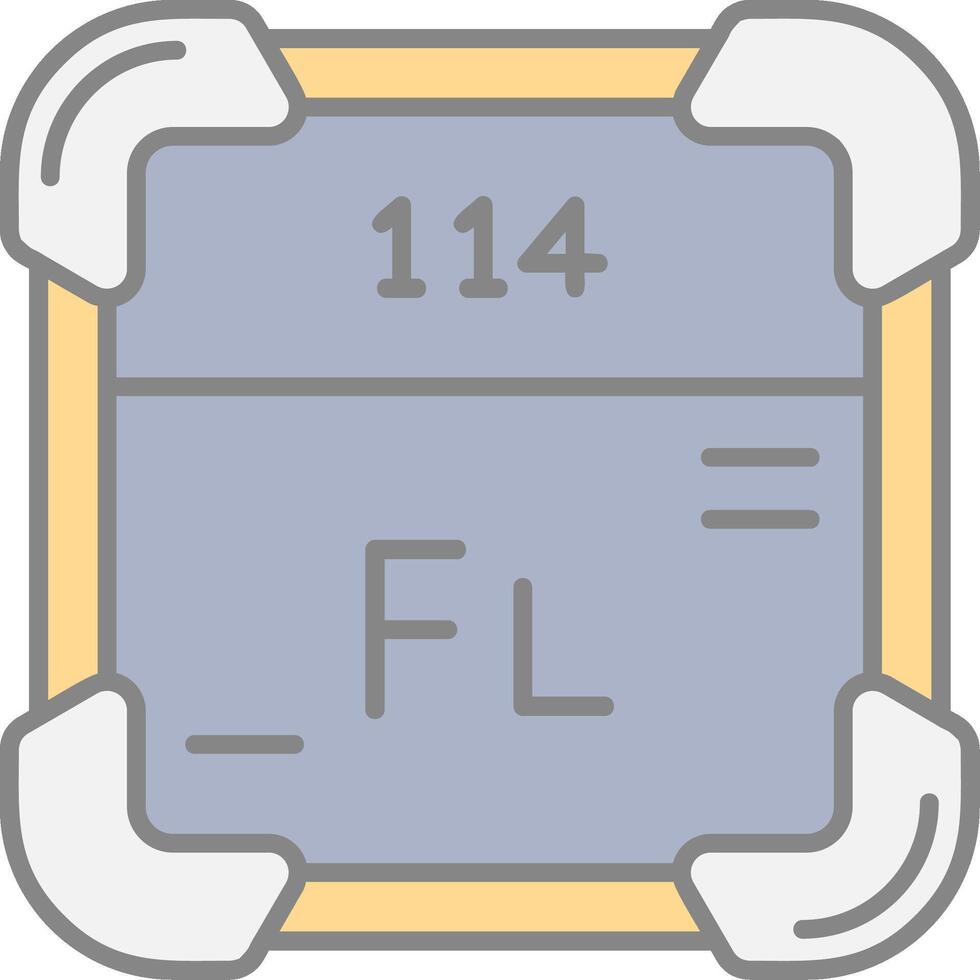 flerovium línea lleno ligero icono vector