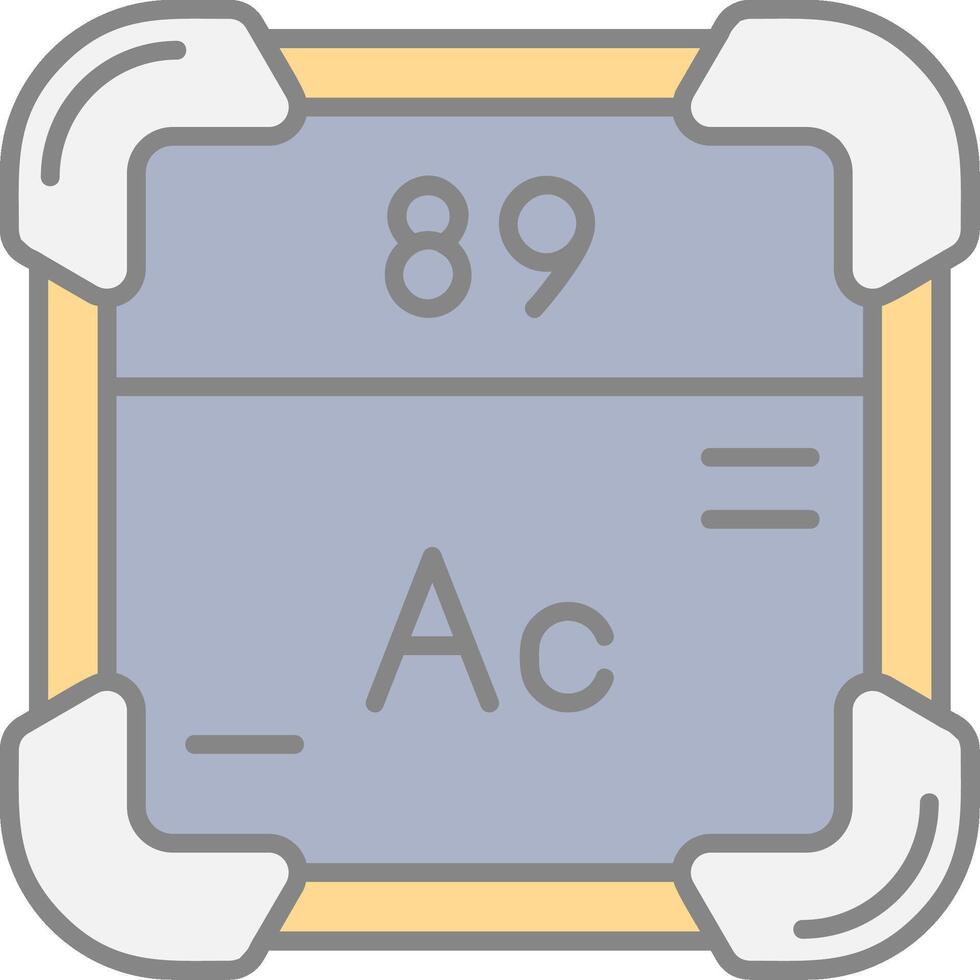 actinio línea lleno ligero icono vector