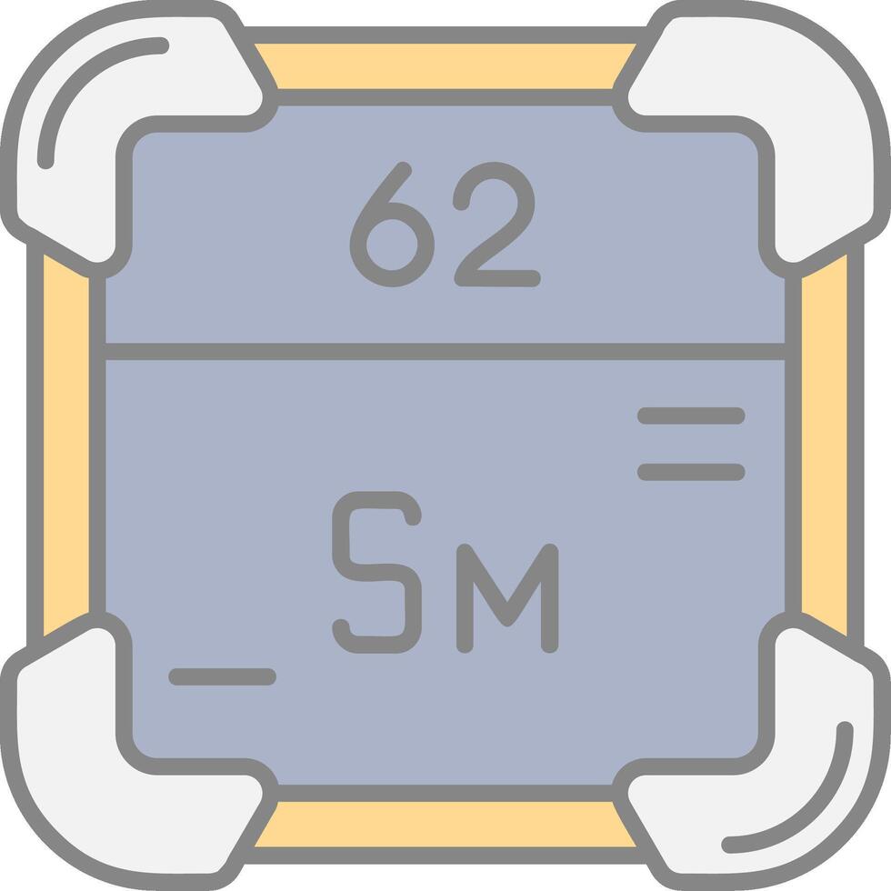 Samarium Line Filled Light Icon vector