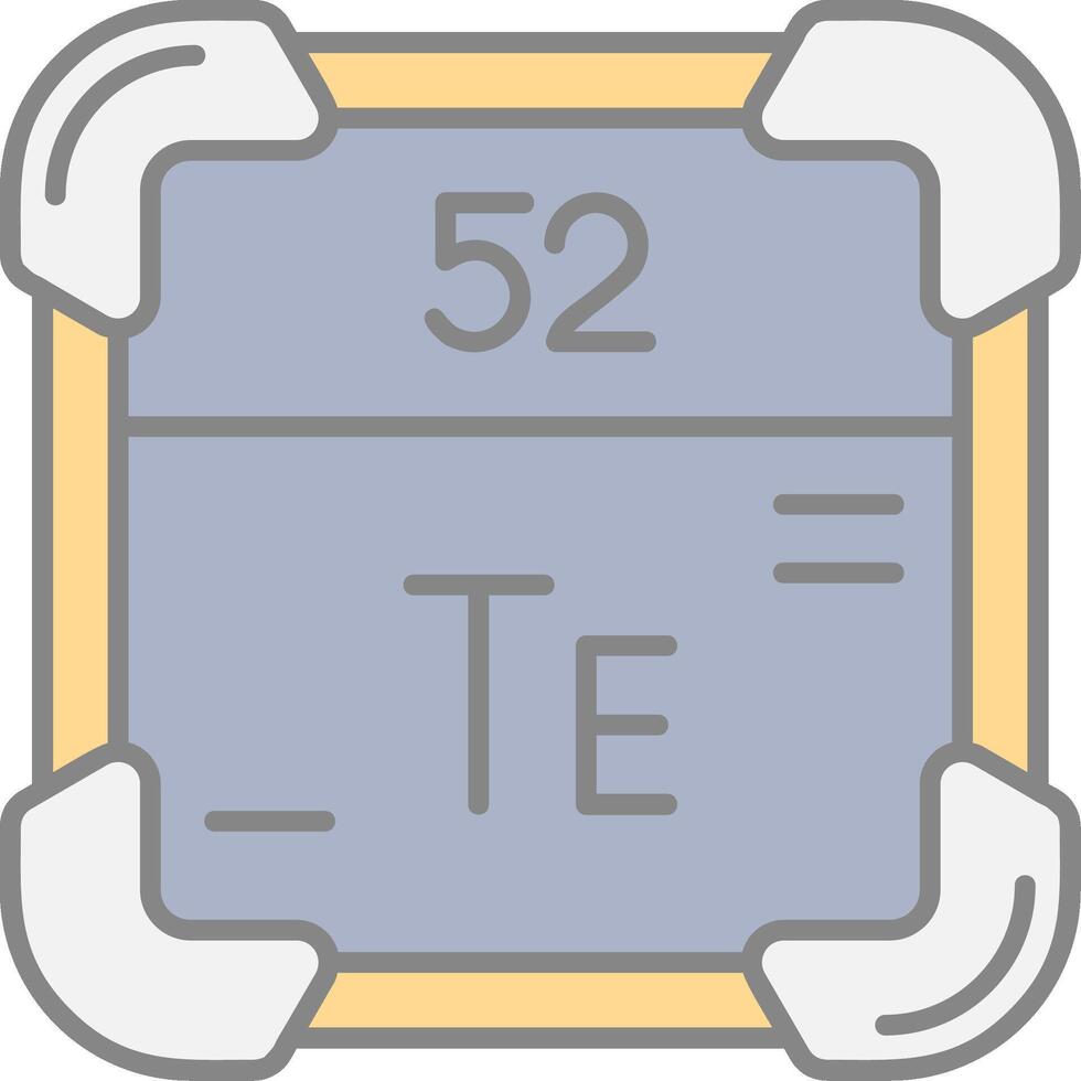 Tellurium Line Filled Light Icon vector