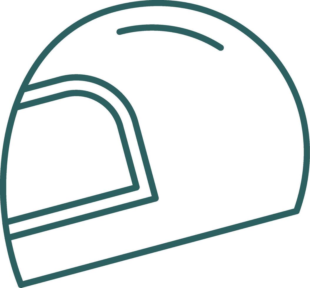 icono de gradiente de línea de casco vector