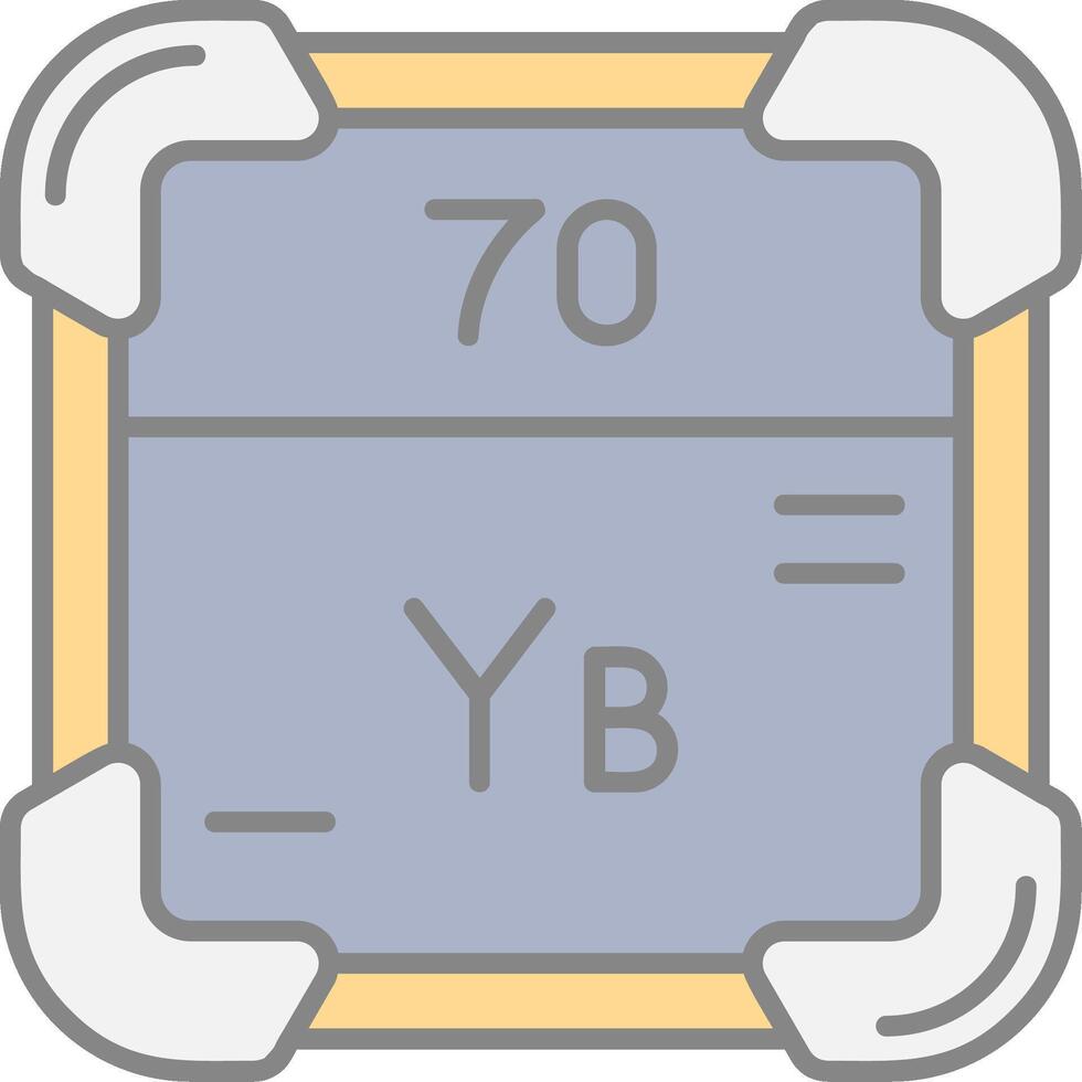 Ytterbium Line Filled Light Icon vector