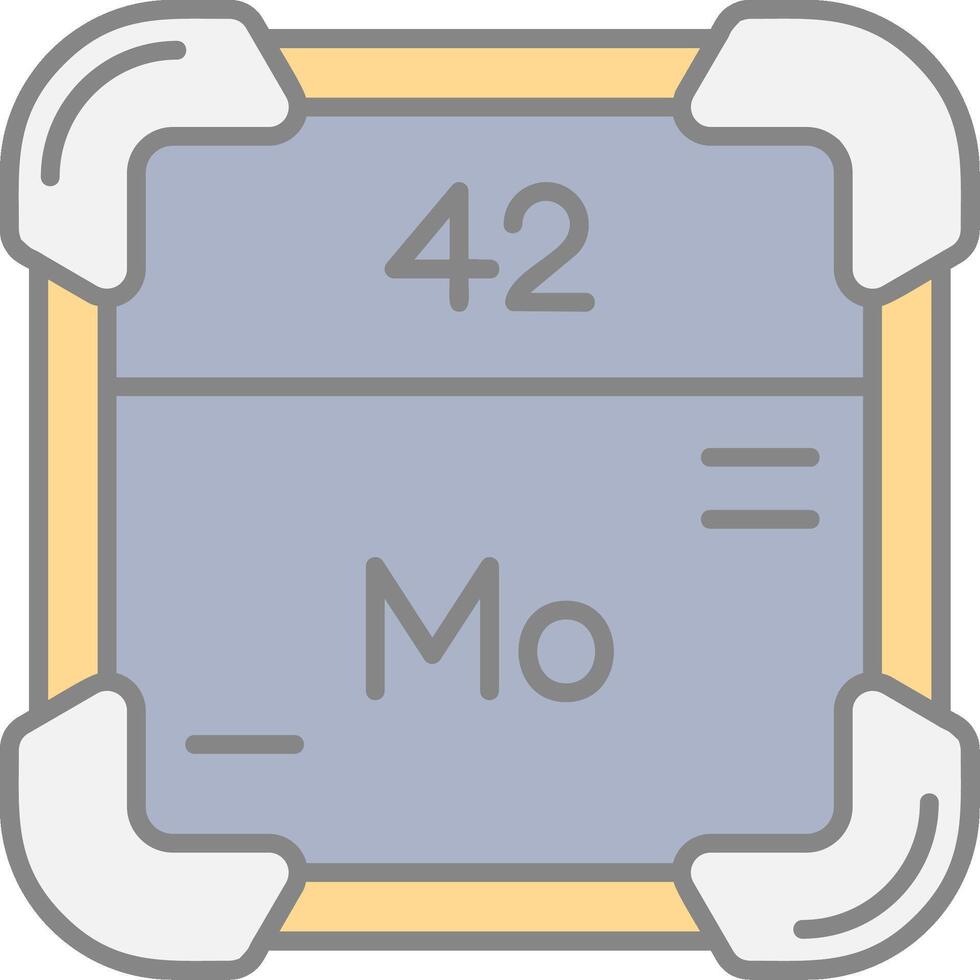 Molybdenum Line Filled Light Icon vector