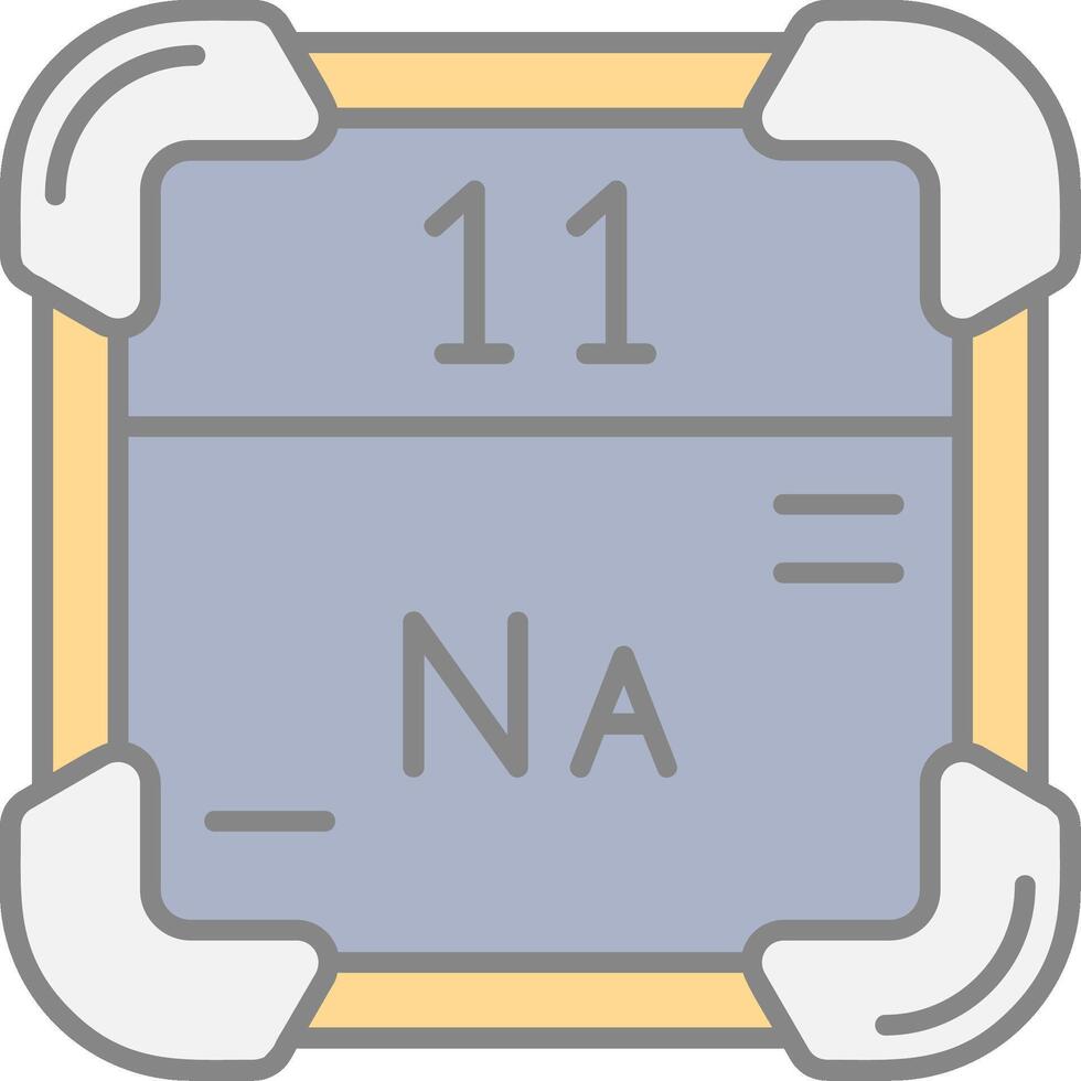 Sodium Line Filled Light Icon vector