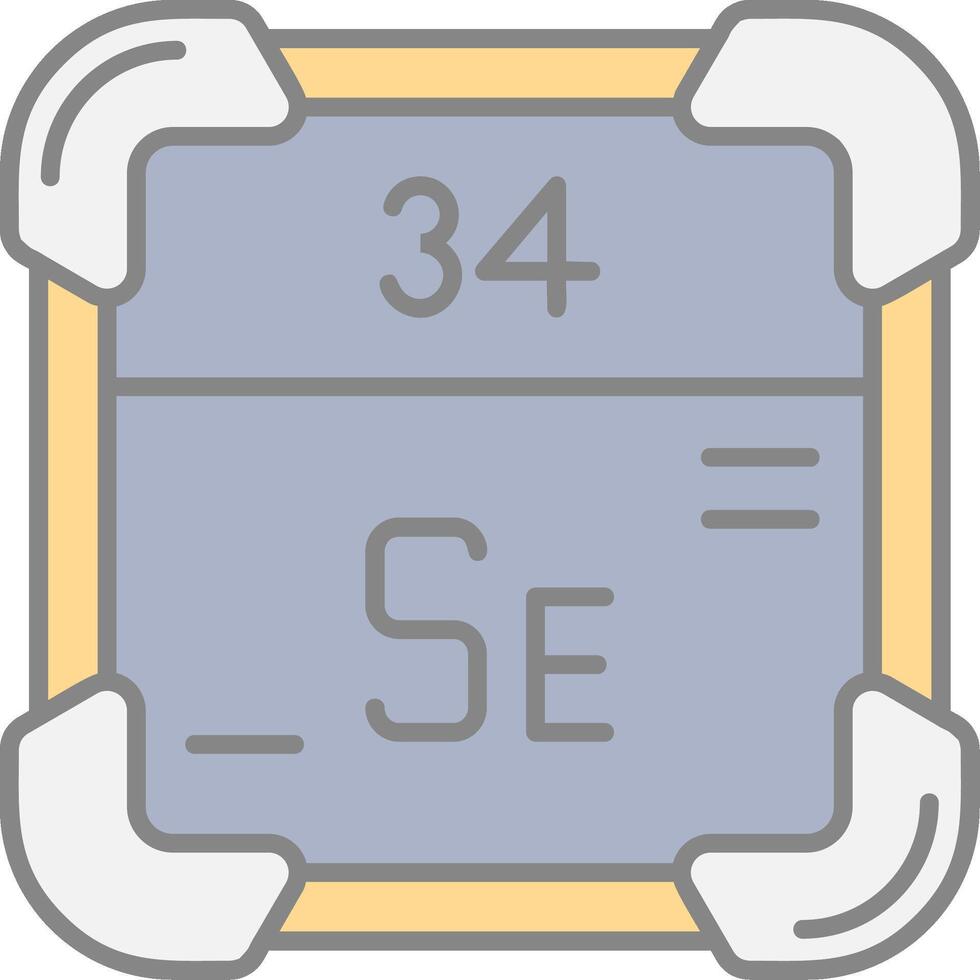 Selenium Line Filled Light Icon vector