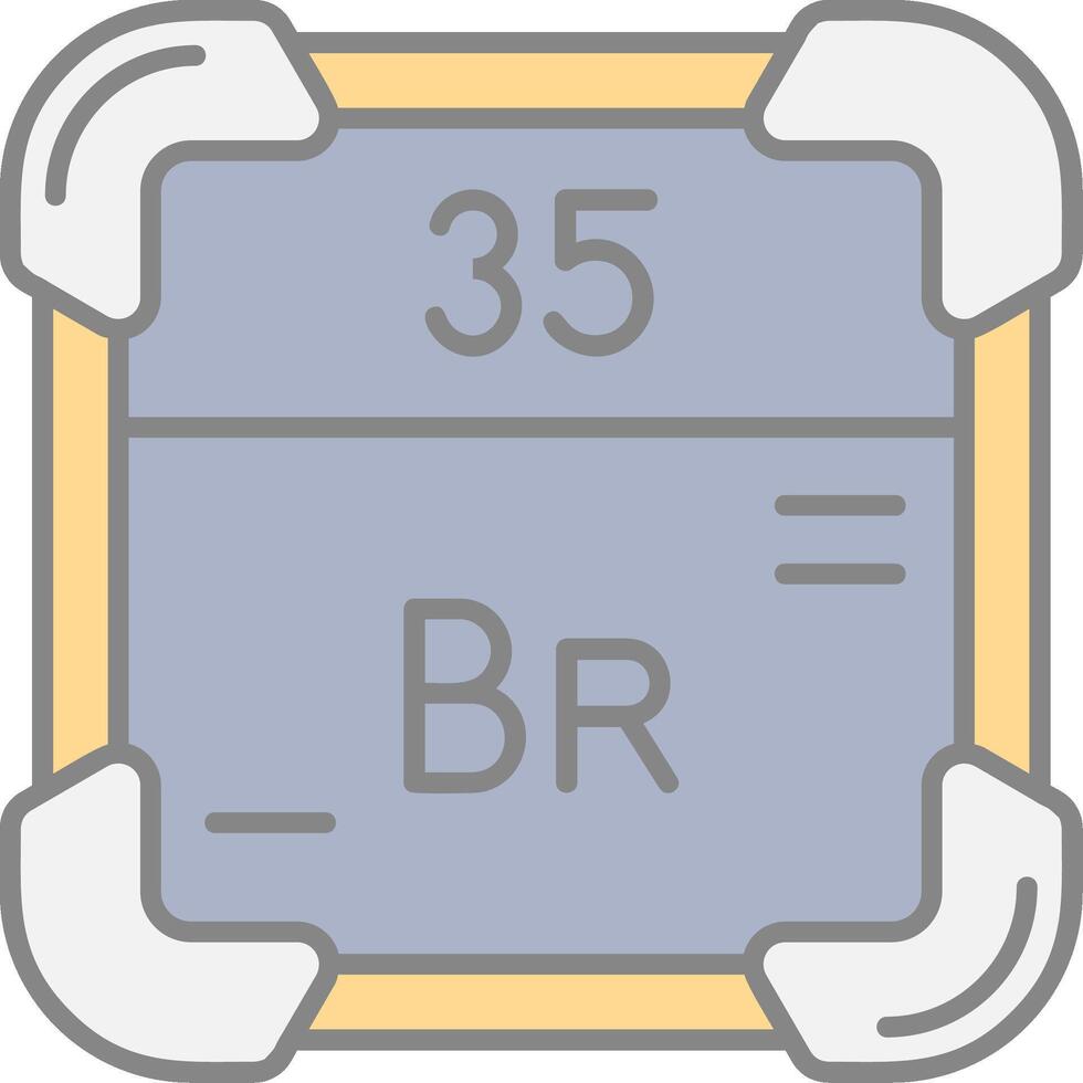 Bromine Line Filled Light Icon vector