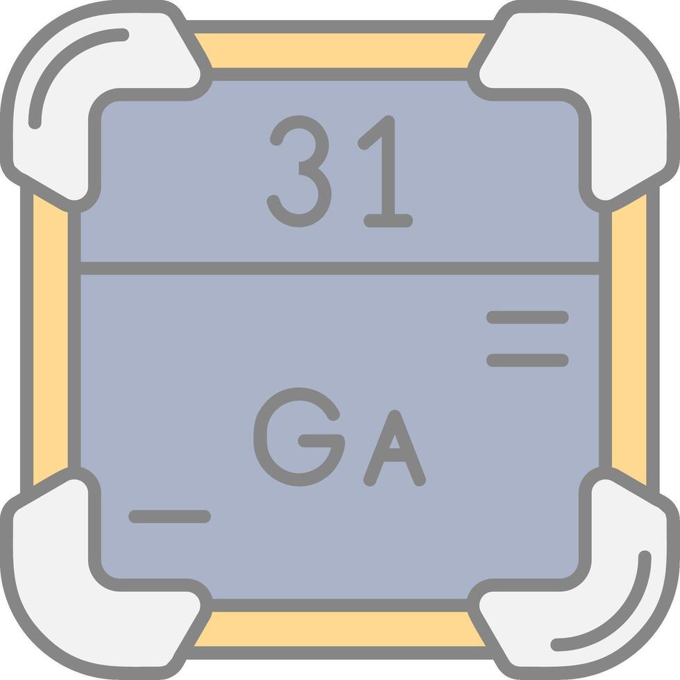 Gallium Line Filled Light Icon vector