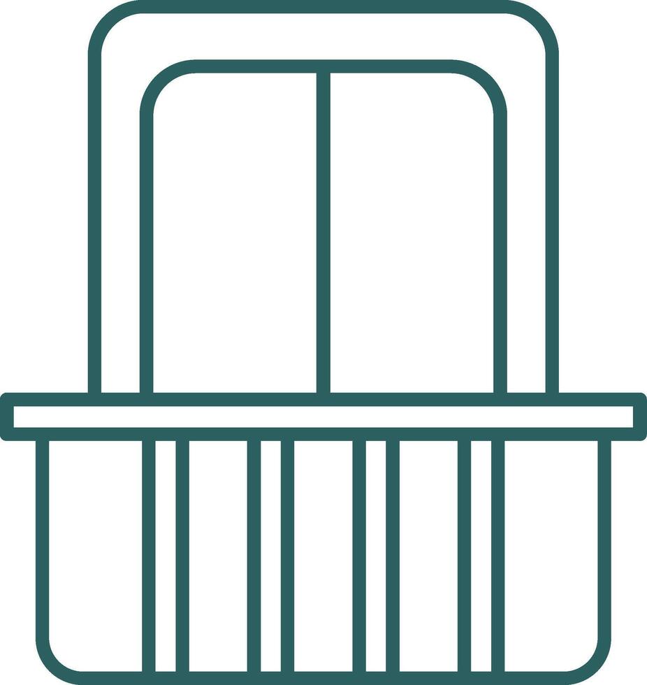 Balcony Line Gradient Icon vector