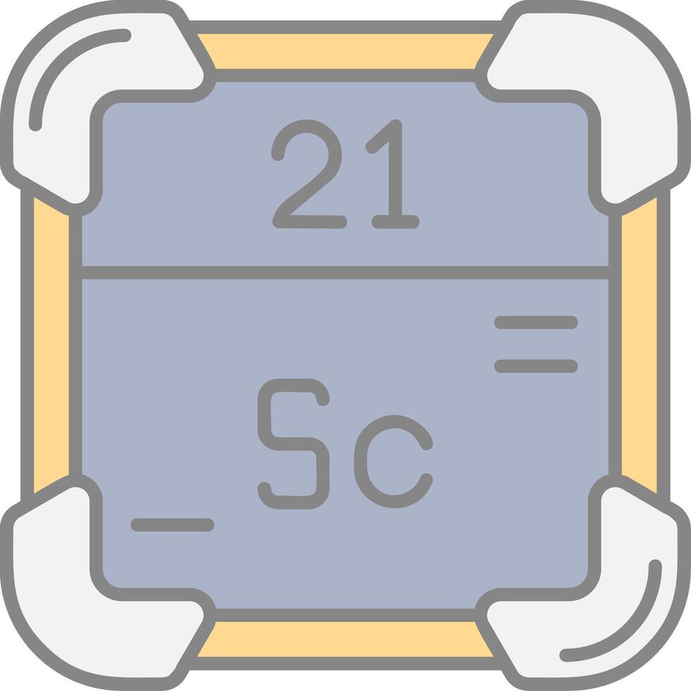 Scandium Line Filled Light Icon vector