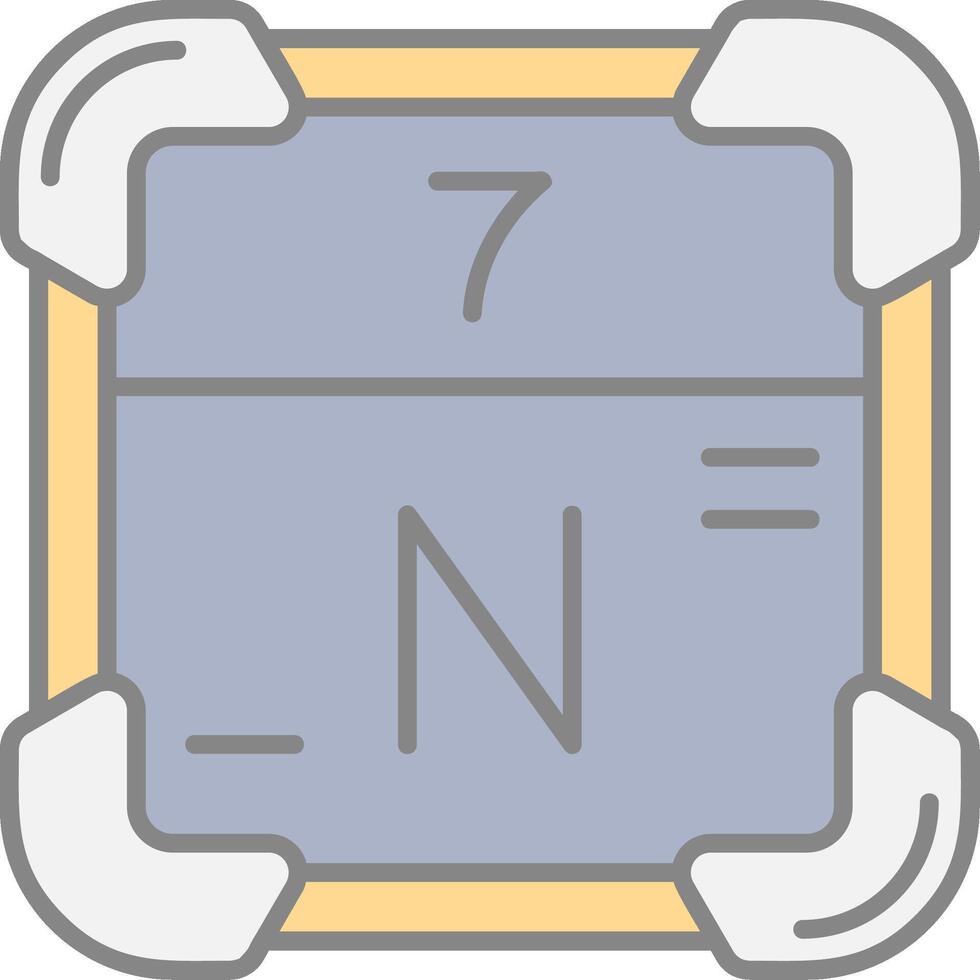 Nitrogen Line Filled Light Icon vector