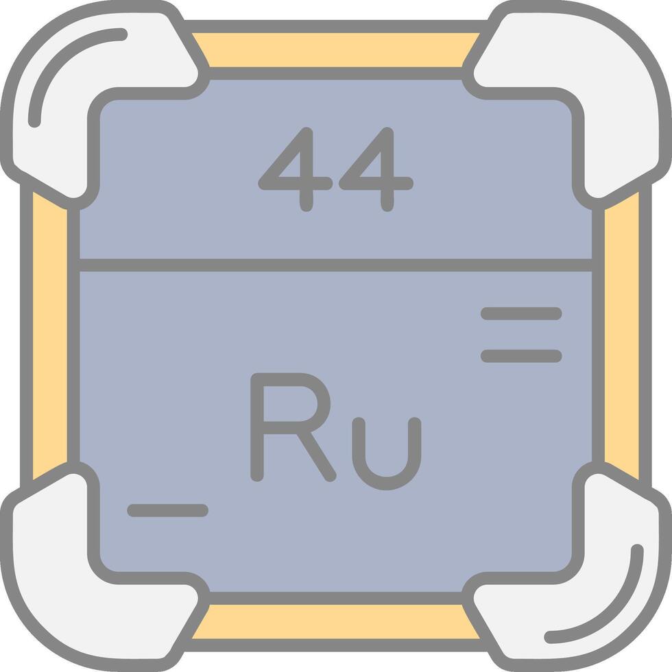 Ruthenium Line Filled Light Icon vector