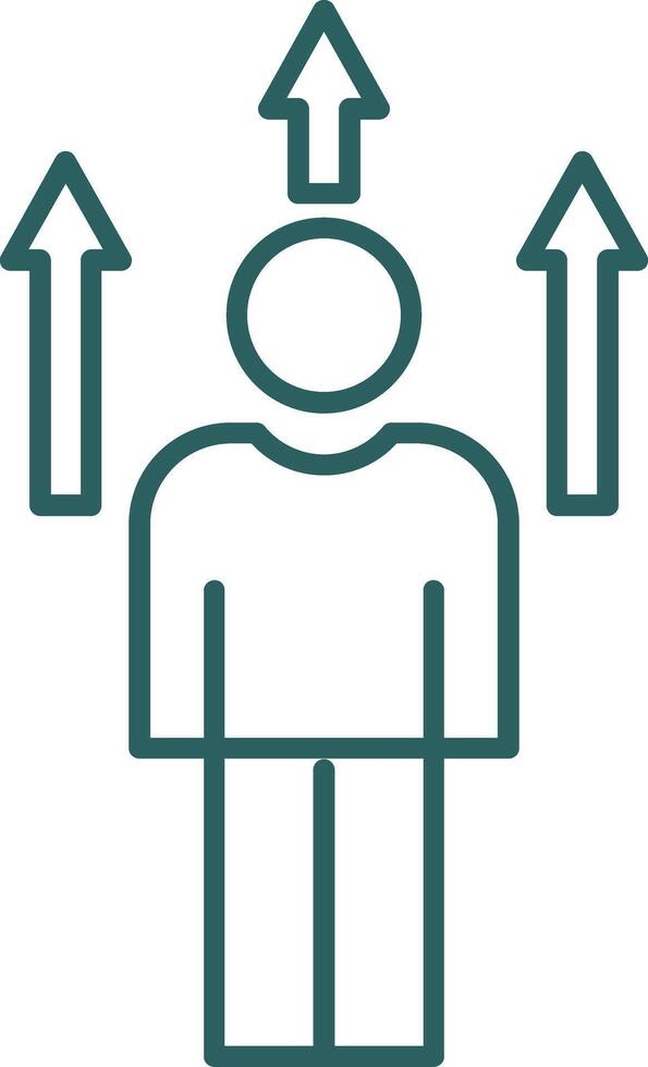 icono de gradiente de línea de motivación vector