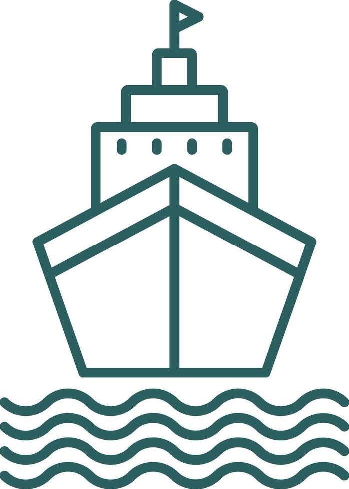 Ship Line Gradient Icon vector