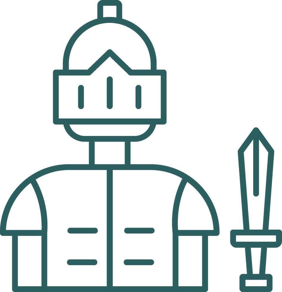 Knight Line Gradient Icon vector