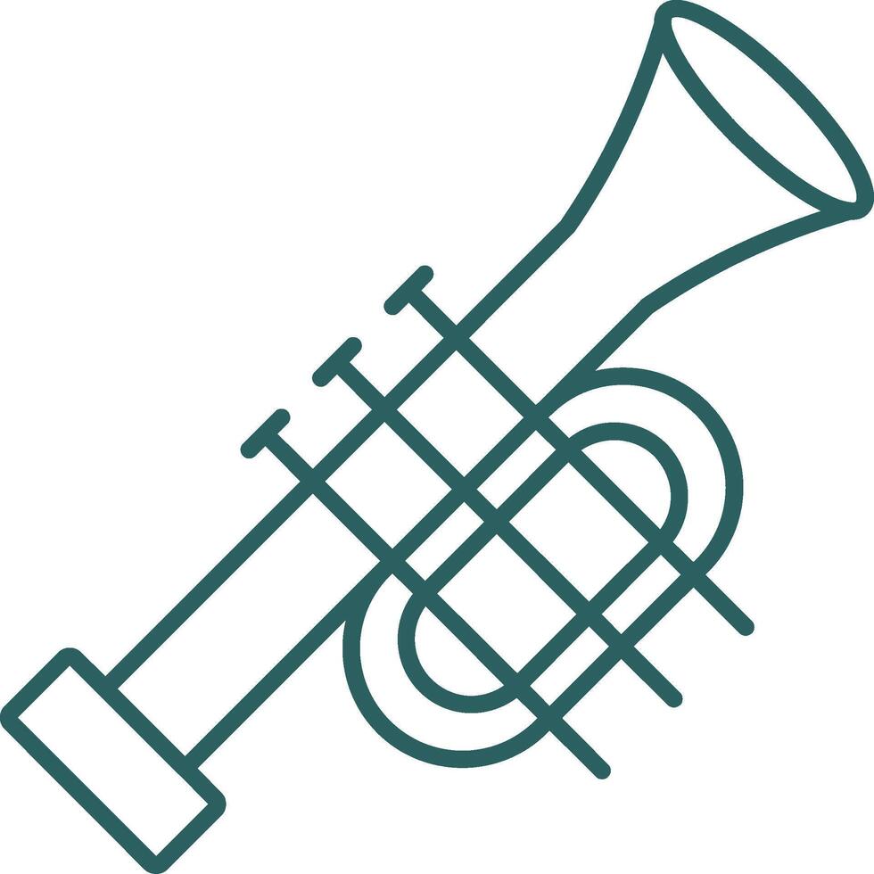 Trumpet Line Gradient Icon vector
