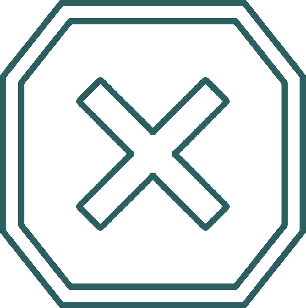 Cross Line Gradient Icon vector