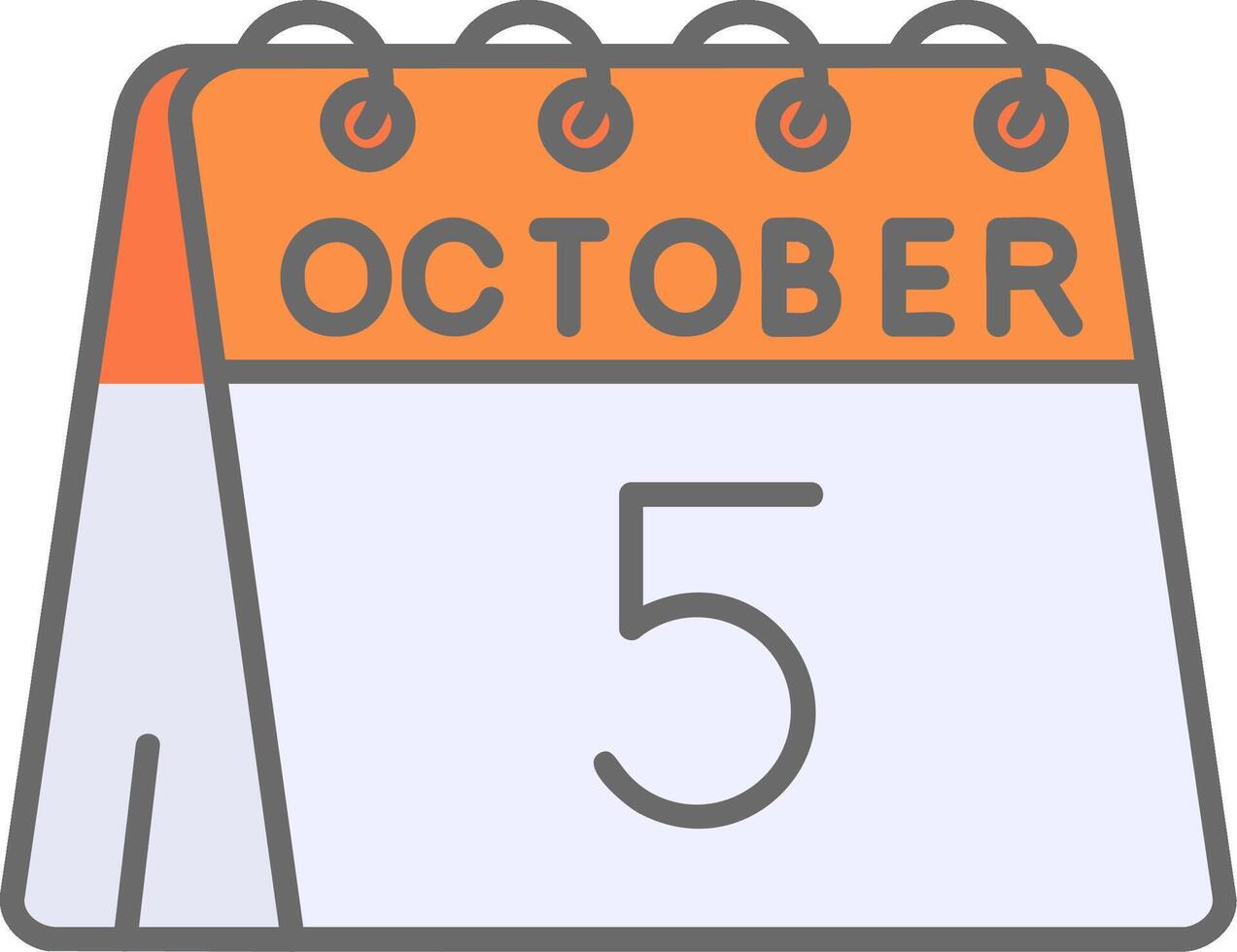 5th of October Line Filled Light Icon vector