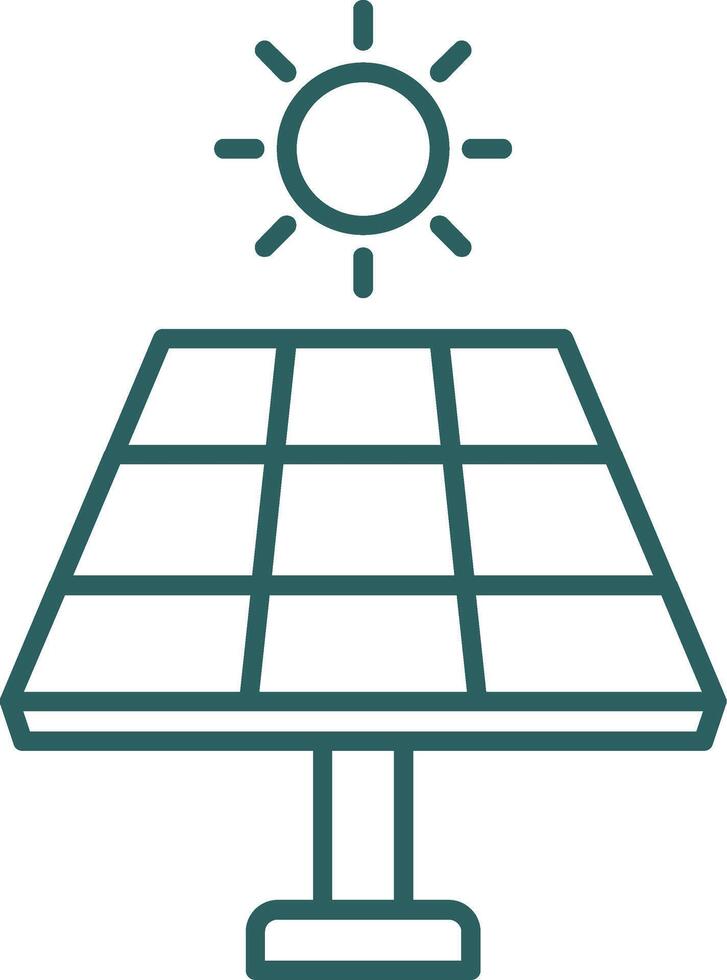 Solar Panel Line Gradient Icon vector