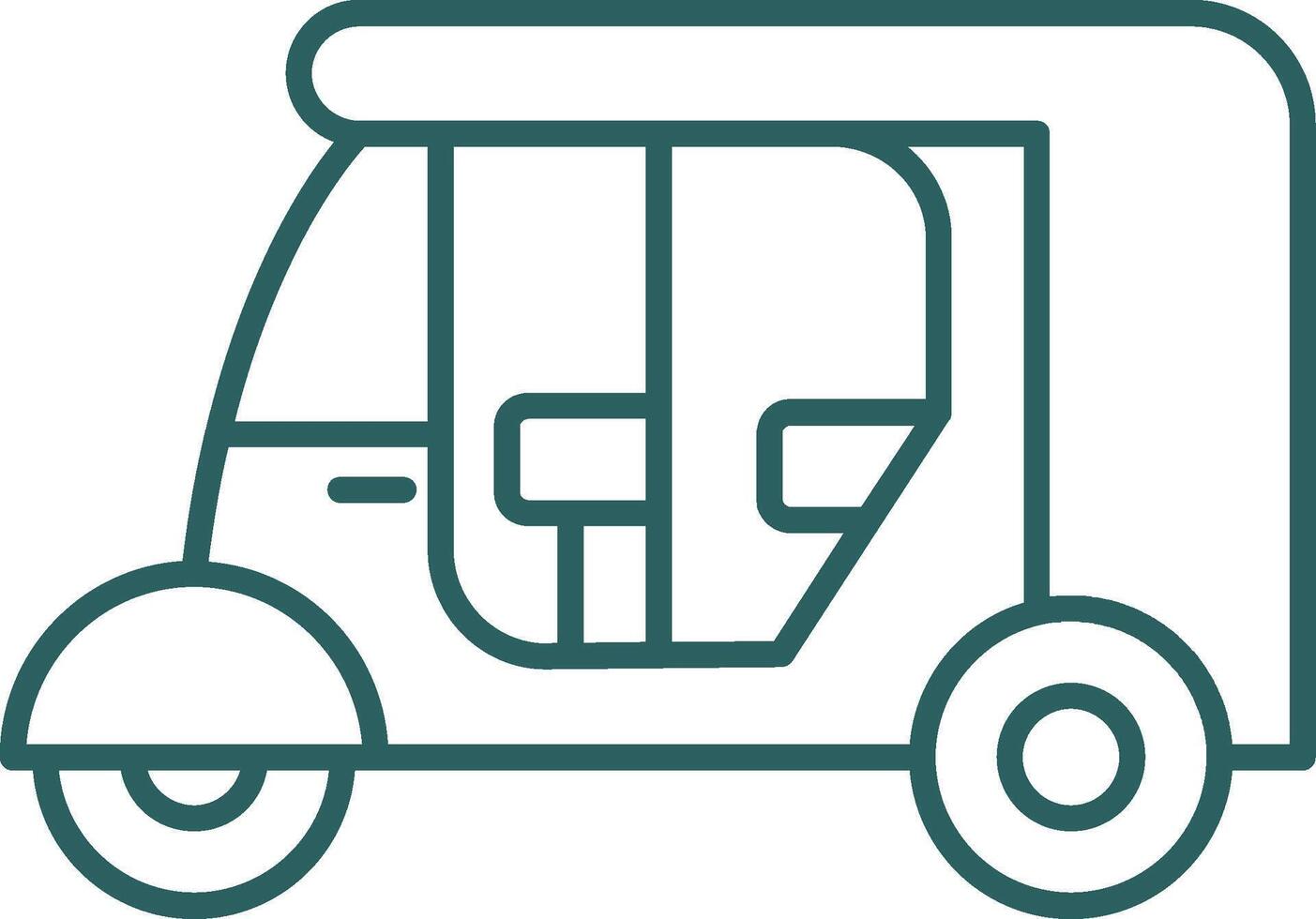 Rickshaw Line Gradient Icon vector