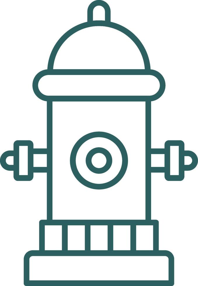 Fire Hydrant Line Gradient Icon vector