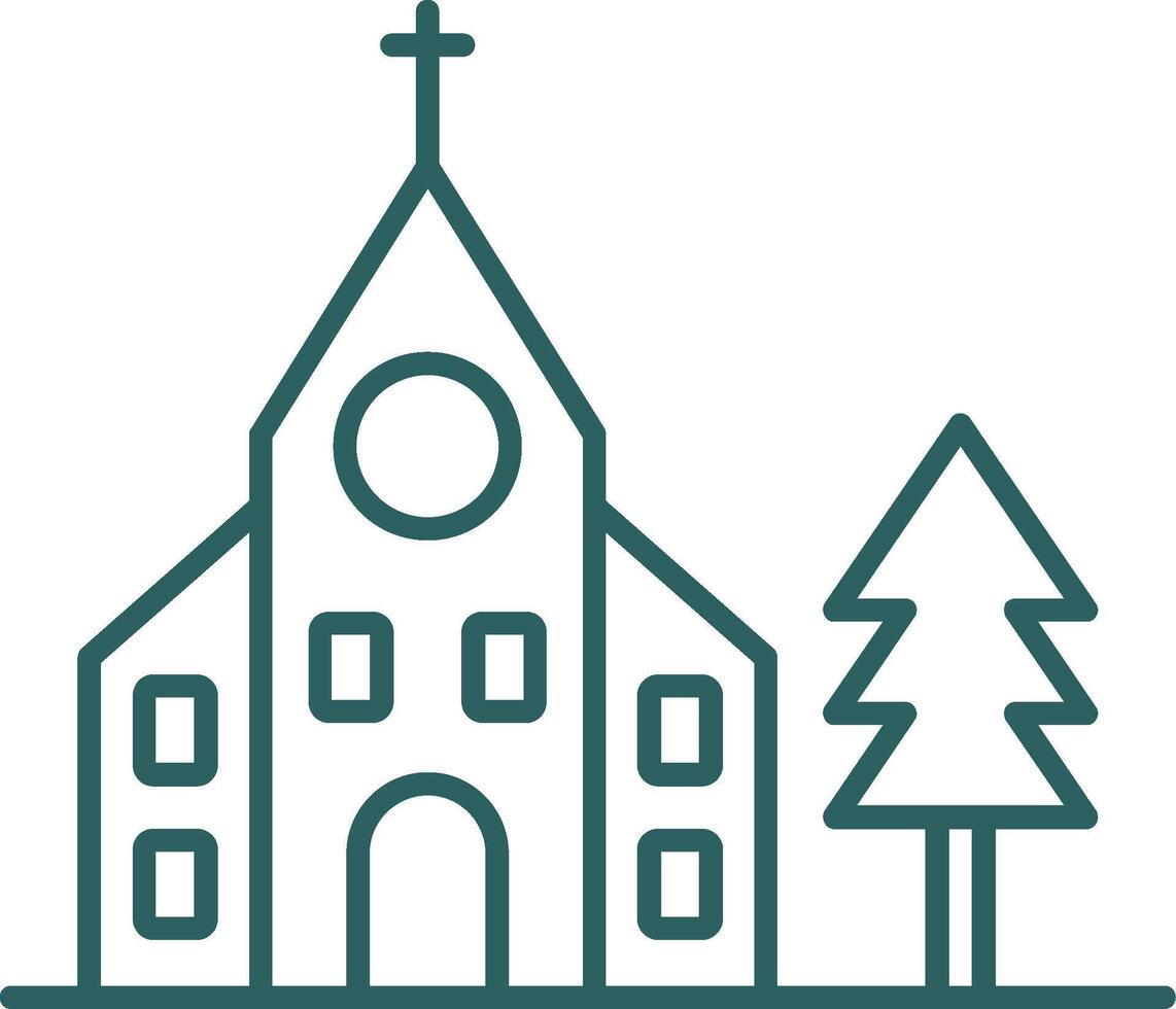 Church Line Gradient Icon vector