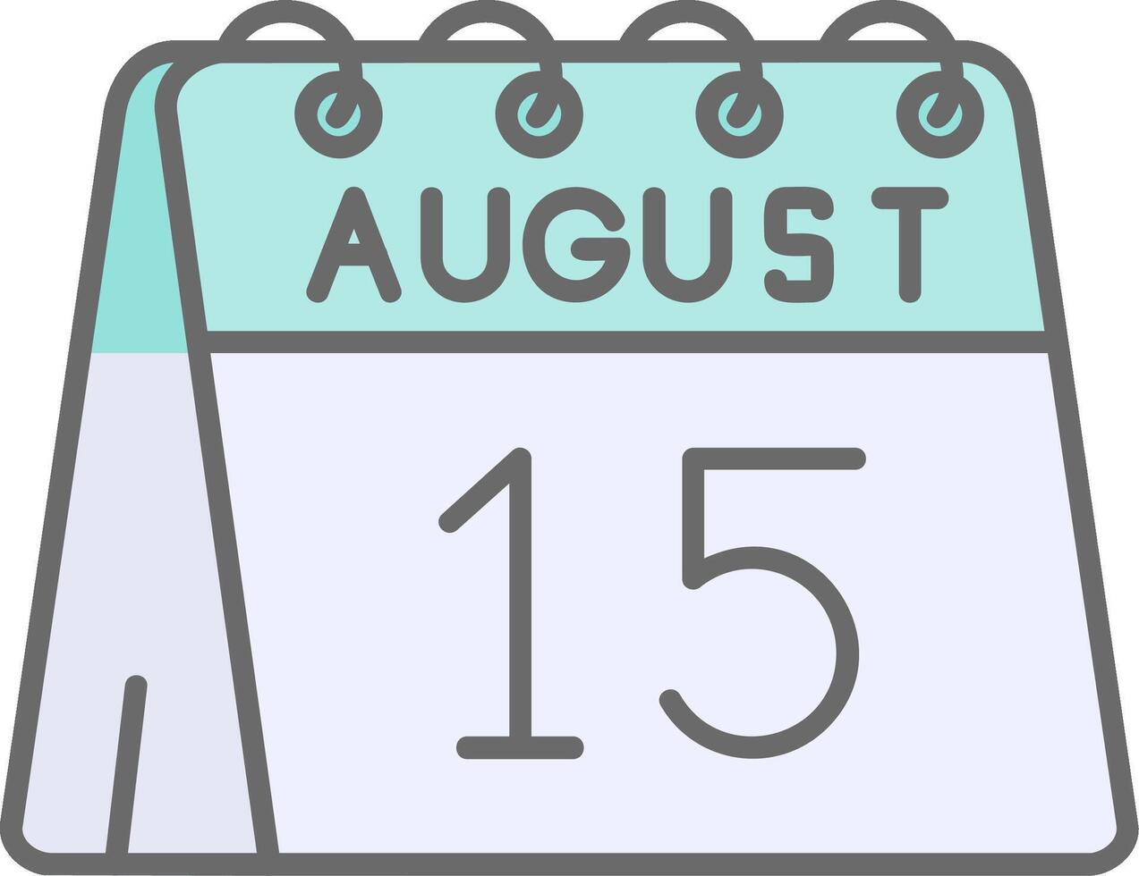 15th of August Line Filled Light Icon vector