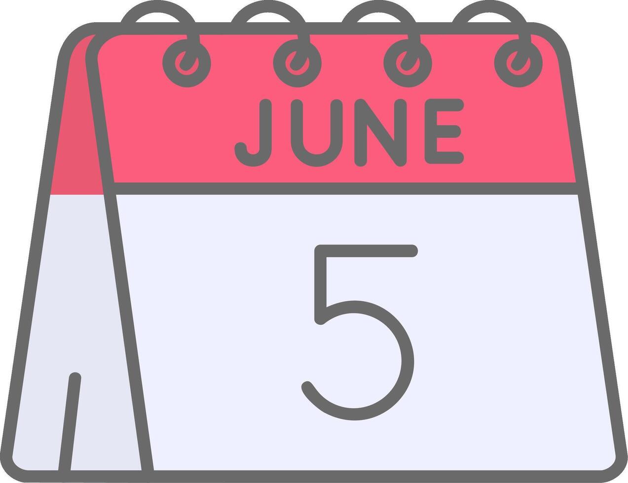 5th of June Line Filled Light Icon vector
