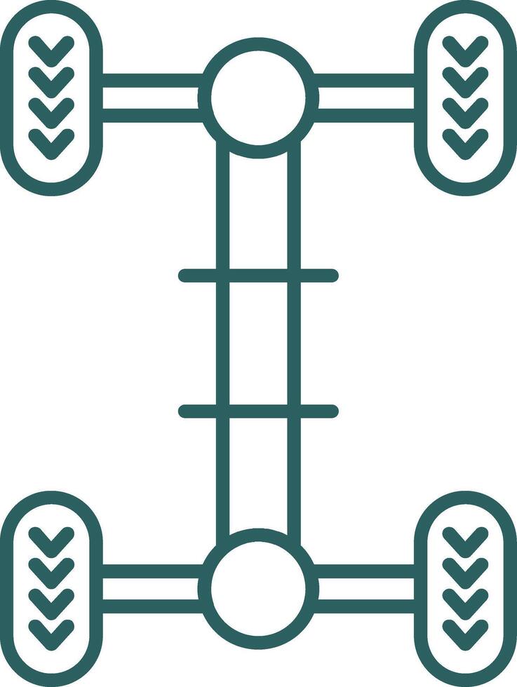 Chassis Line Gradient Icon vector