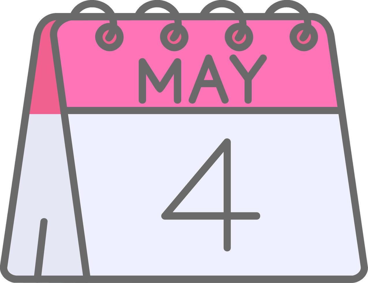 4th of May Line Filled Light Icon vector