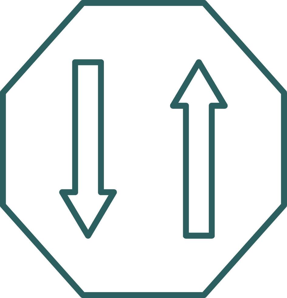 Two Way Line Gradient Icon vector