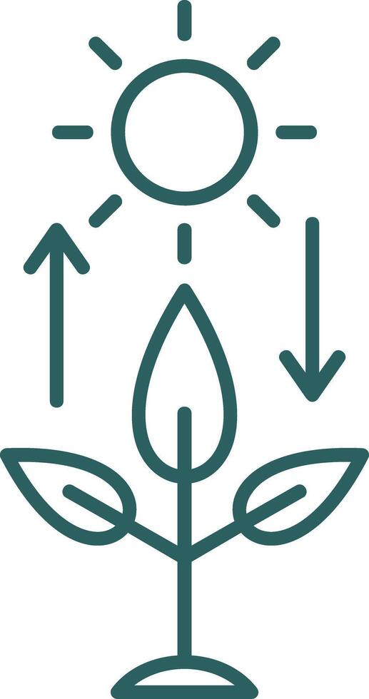 Photosynthesis Line Gradient Icon vector