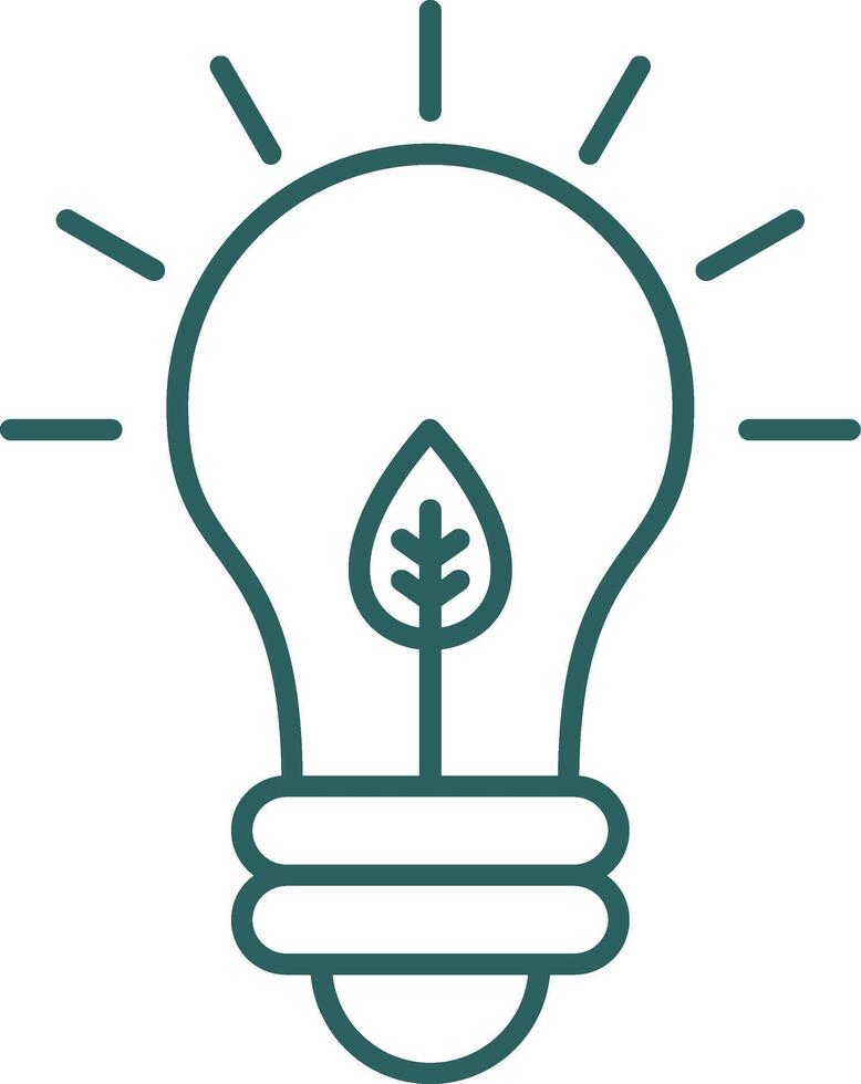 Eco Bulb Line Gradient Icon vector