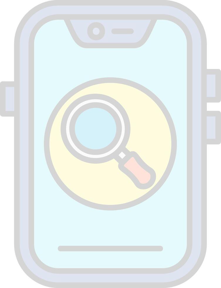 Search Line Filled Light Icon vector