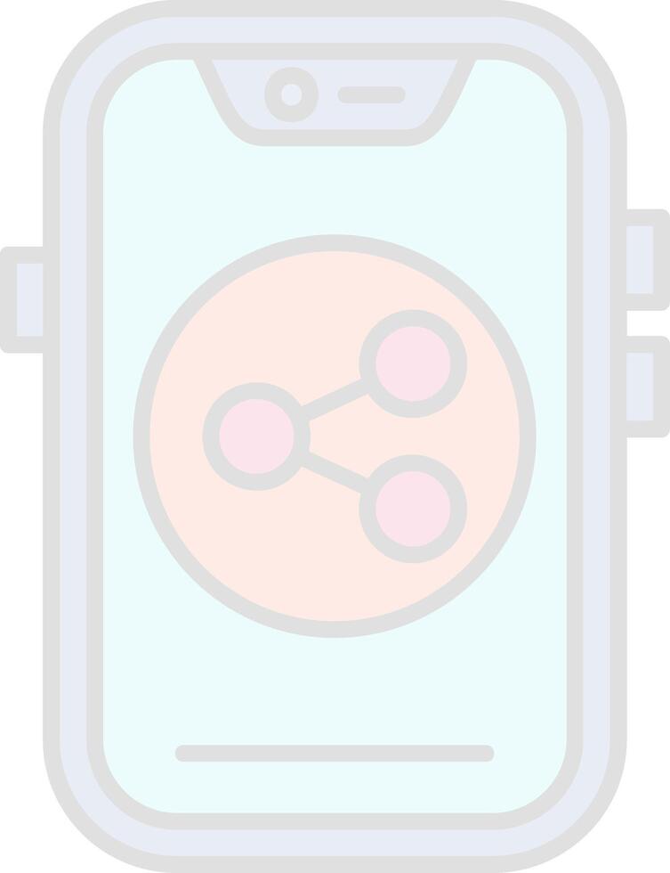 Share Line Filled Light Icon vector