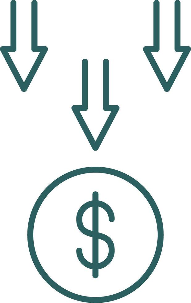 Bankruptcy Line Gradient Icon vector