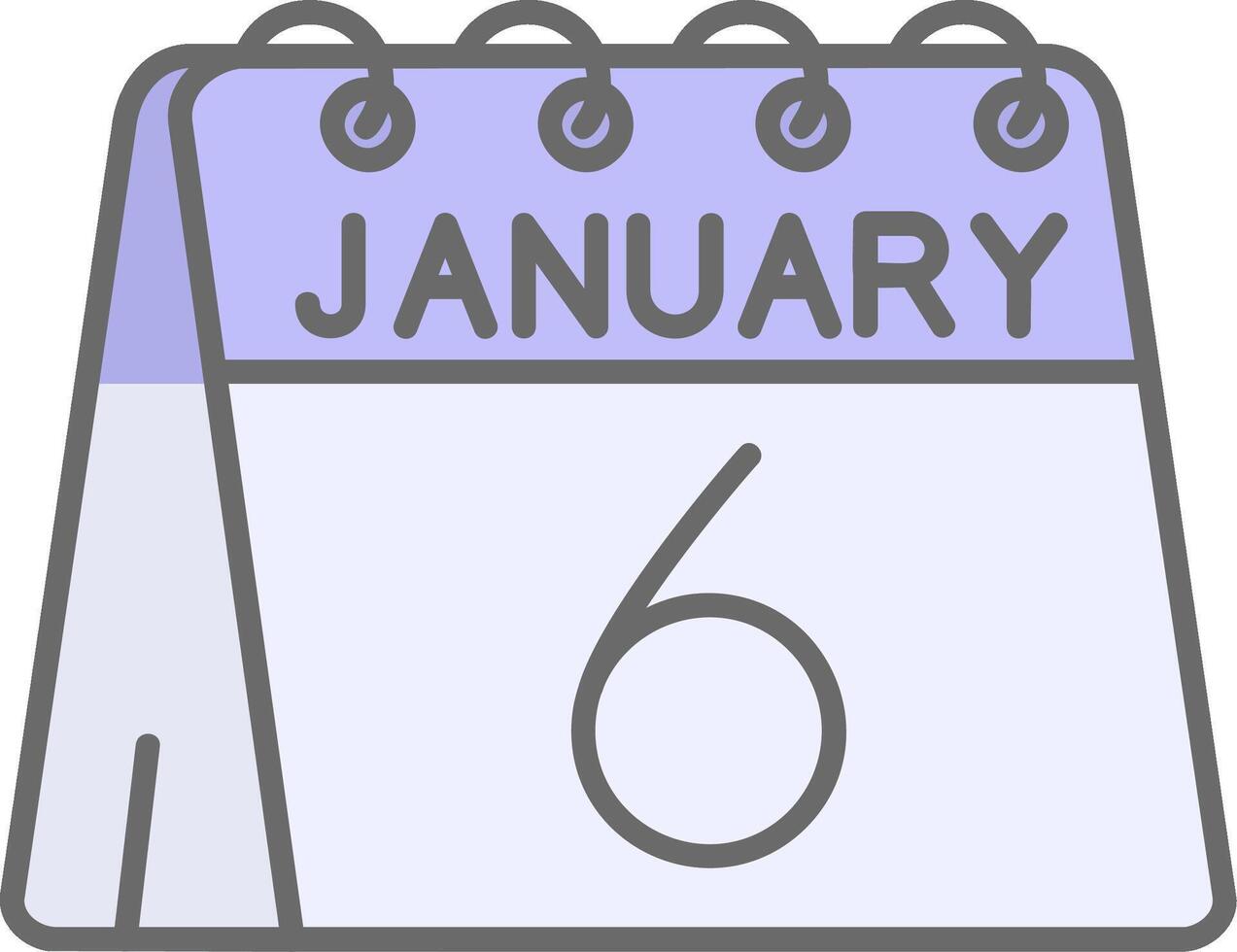 6th of January Line Filled Light Icon vector