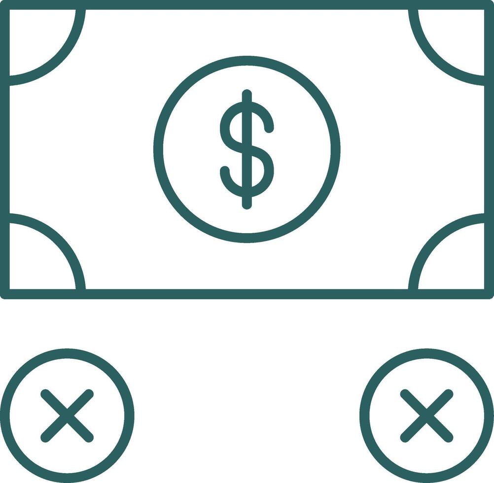 No Money Line Gradient Icon vector