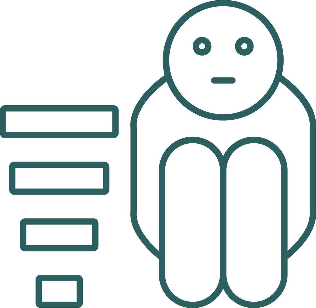 Poor Line Gradient Icon vector