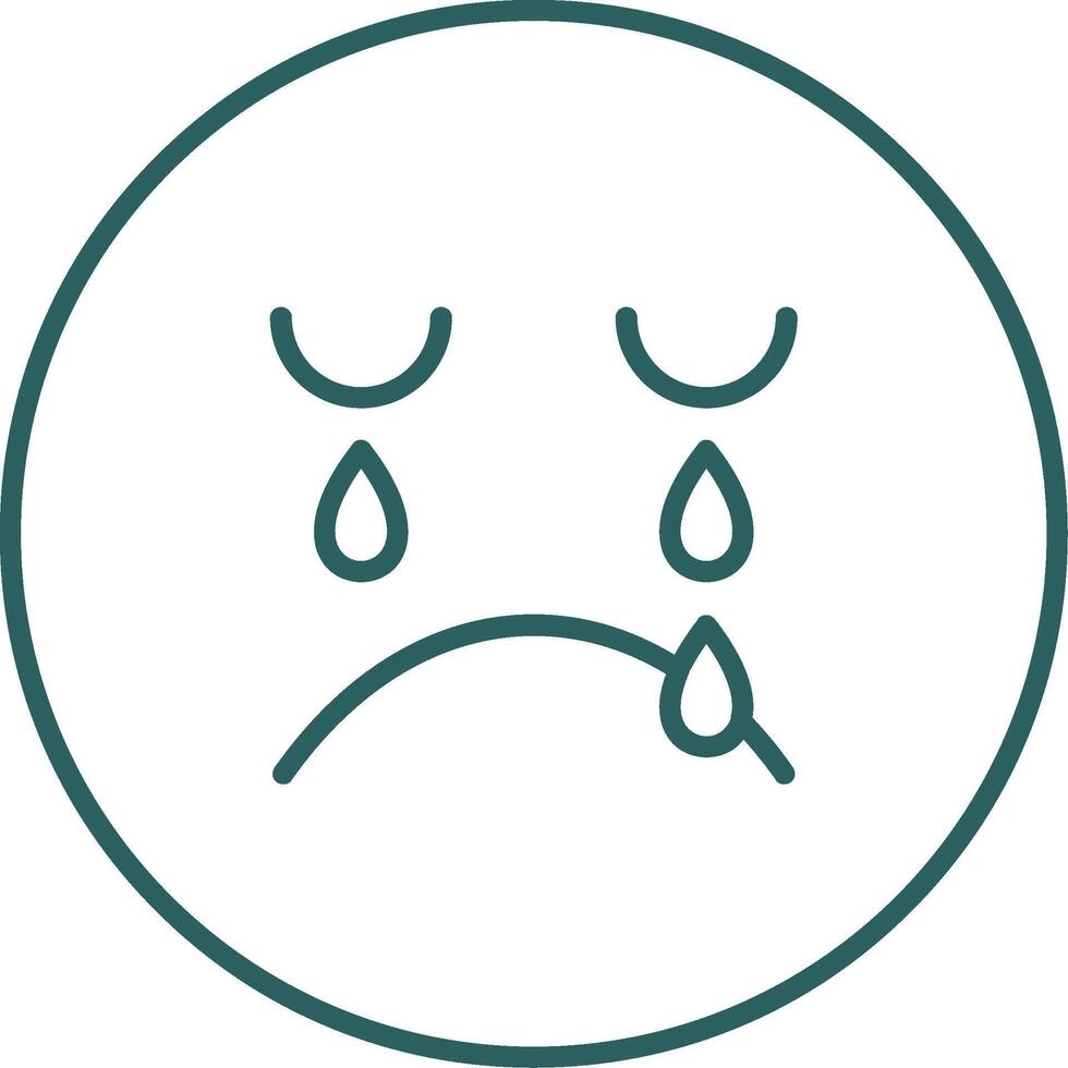 Crying Line Gradient Icon vector