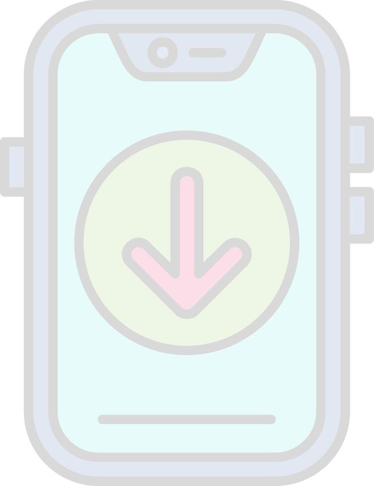 Down Line Filled Light Icon vector