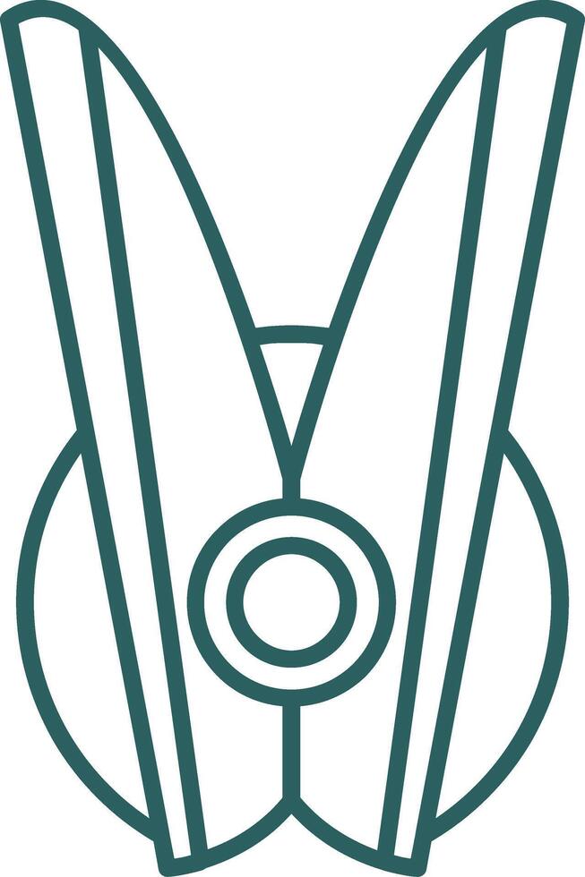 Clothespin Line Gradient Icon vector